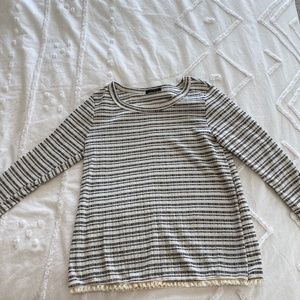 black and white fitted sweater